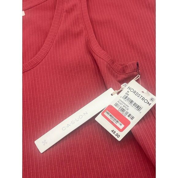 Caslon  Ideal Rib Racerback MIDI Dress in Rust Spice, Sz. M - Picture 6 of 12